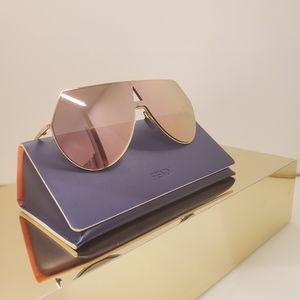 FENDI gold / rose gold lens shield sunglasses NEW